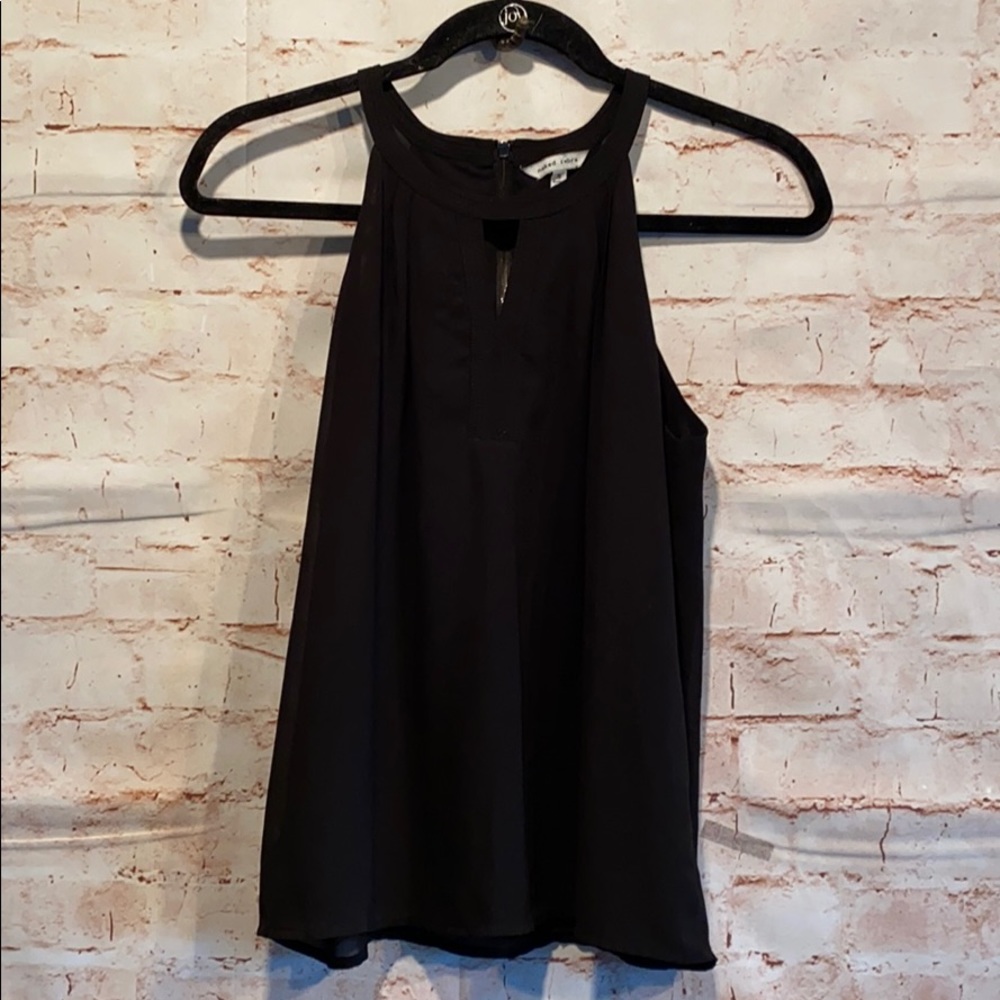 Naked Zebra solid black tank top career sleeveless